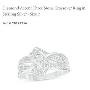 Zales Diamond crossover ring in sterling silver